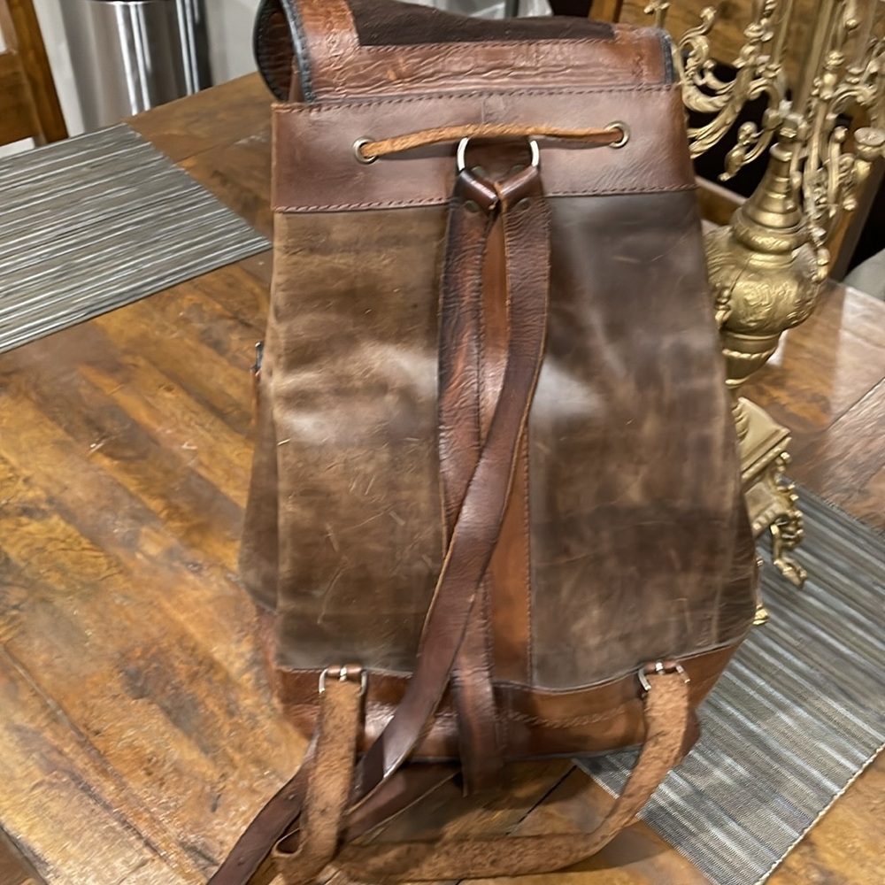 LEATHER HANDMADE QUECHUAN BACKPACK - Picture 6 of 10
